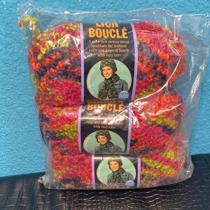 3 NEW in Original Package Lion Brand Yarn Lion Bouclé 70g ea Color 207 Gelato
